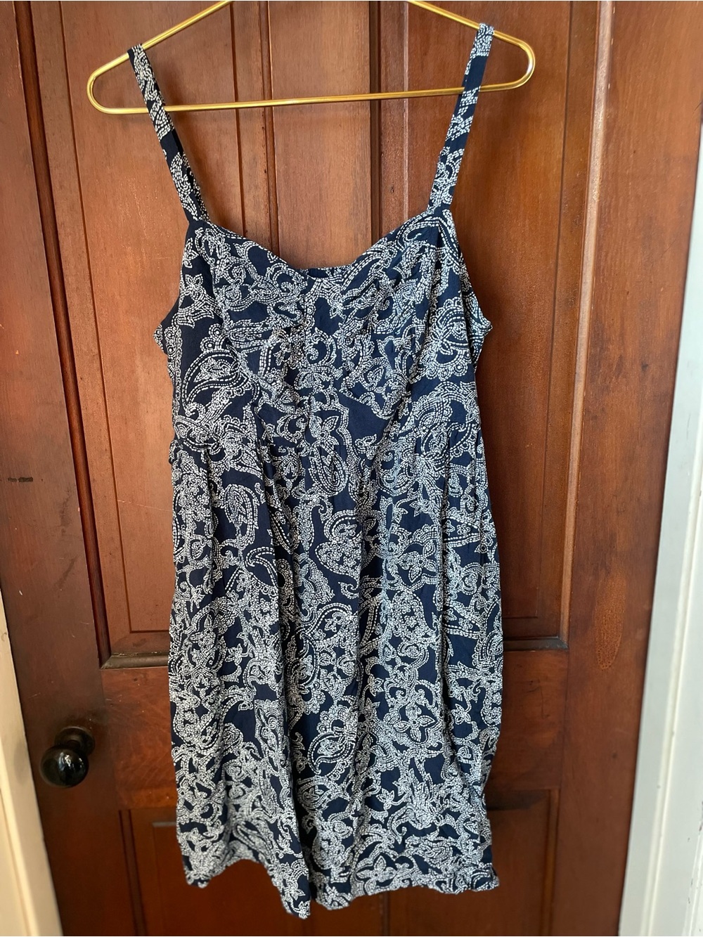 Torrid women's 2X spaghetti strap blue / white print dress